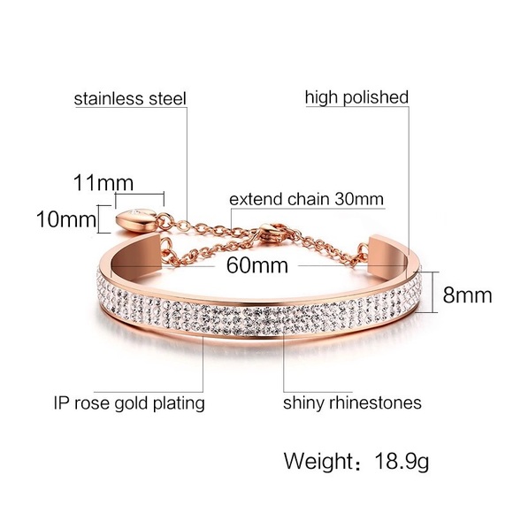 Ross Gold Crystal Women Stainless Steel Bracelet - Picture 4 of 4